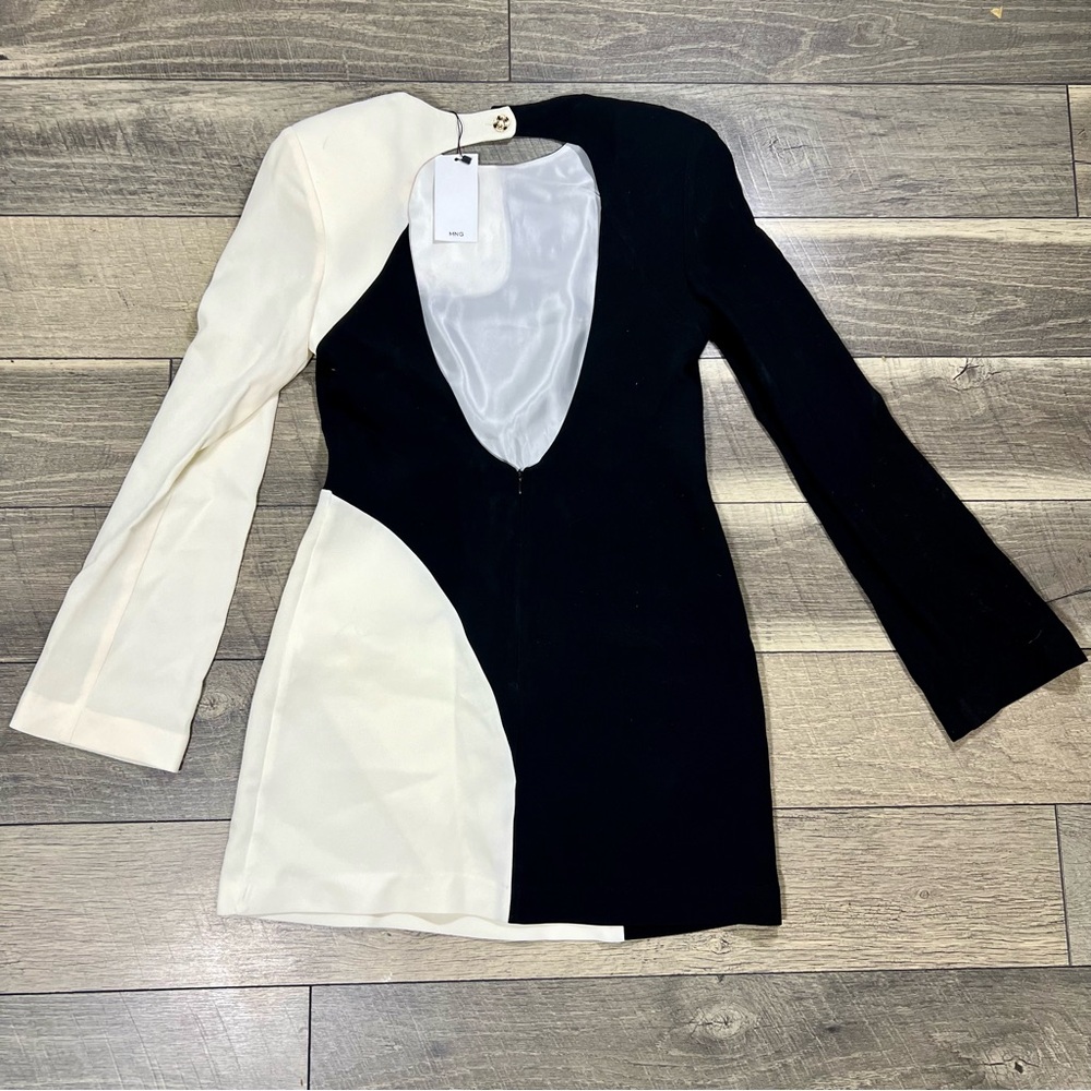 Mango Monochrome Long Sleeve Dress - Picture 5 of 5